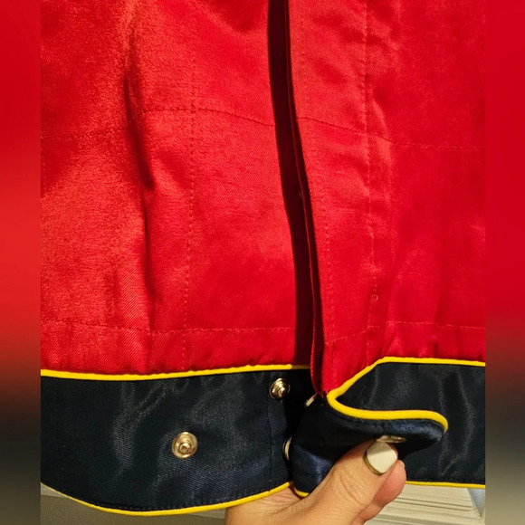 Dupont Jeff Gordon Red Racing Jacket snap front flames on sleeves Size Large - Picture 8 of 14